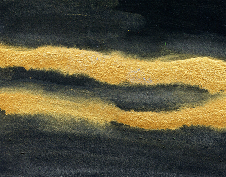 Gold and black background, hand drawn illustrationの写真素材
