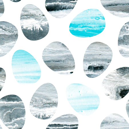 Seamless pattern of watercolor easter eggs. Happy Easter backgroundの写真素材