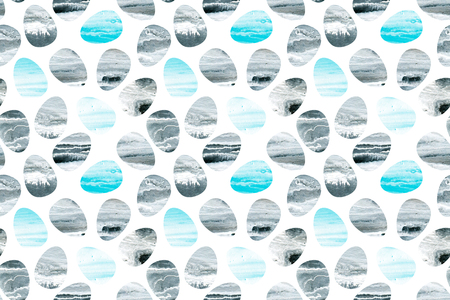 Seamless pattern of watercolor easter eggs. Happy Easter backgroundの写真素材