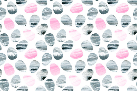 Seamless pattern of watercolor easter eggs. Happy Easter backgroundの写真素材