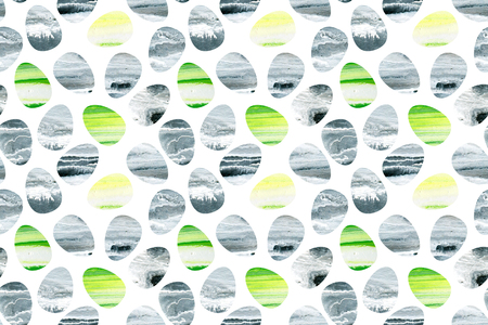 Seamless pattern of watercolor easter eggs. Happy Easter backgroundの写真素材