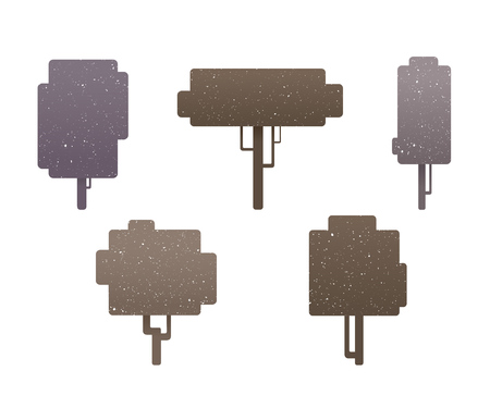 Tree icons on white background, vector illustrationのイラスト素材