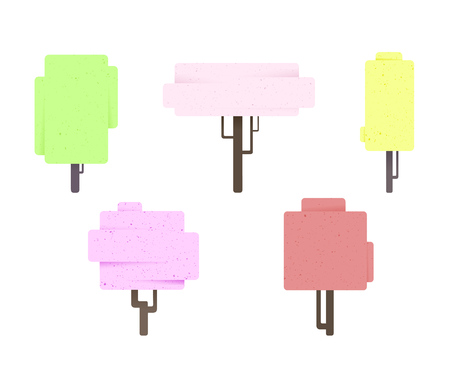 Tree icons on white background, vector illustrationのイラスト素材