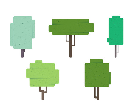 Tree icons on white background, vector illustrationのイラスト素材