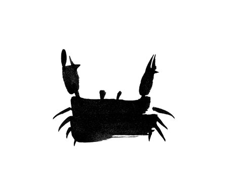crab in sumi-e technique isolated on white background.の写真素材