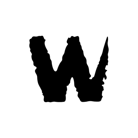 Vector hand drawn letter W with smooth acrylic brush style edges on whiteのイラスト素材