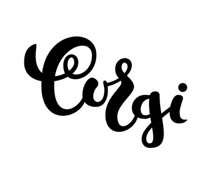 Vector calligraphy handmade design. Corgi letteringのイラスト素材