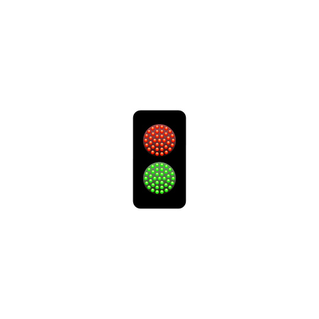 Traffic Light from red, yellow and green diodes isolated on white background. Vector illustration. Simple road sign iconのイラスト素材