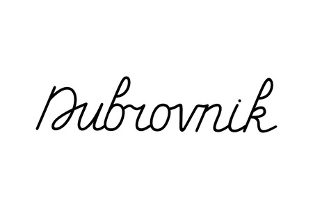 Hand lettering of Dubrovnik, city of Croatia - for postcard, travel poster, historic maps and promotional materials of the travel agency, vector illustrationのイラスト素材
