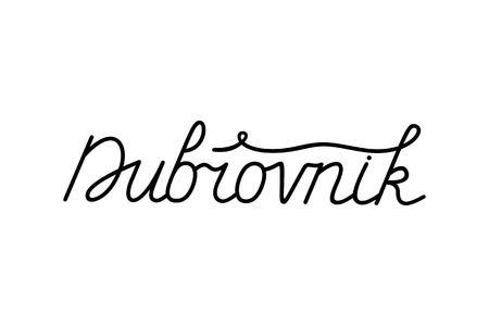 Hand lettering of Dubrovnik, city of Croatia - for postcard, travel poster, historic maps and promotional materials of the travel agency, vector illustrationのイラスト素材