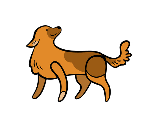 Vector colorful dog, isolated on white backgroun.のイラスト素材