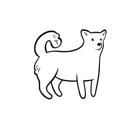 Vector frendly dog, isolated on white backgroundのイラスト素材