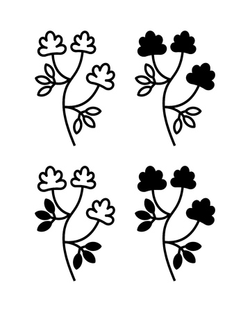 Alfalfa, Medicago sativa, lucerne. Vector illustration of alfalfa plant with flowers isolated on white background.のイラスト素材