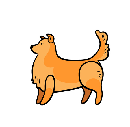 Vector colorful staying spotted dog, isolated on white.のイラスト素材