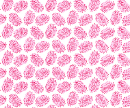 Pink Asters. Vector seamless pattern with flowers. Texture for your design elements.のイラスト素材