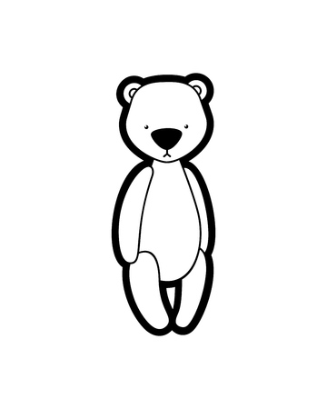 Vector teddy bear icon. Plush toy isolated on whiteのイラスト素材