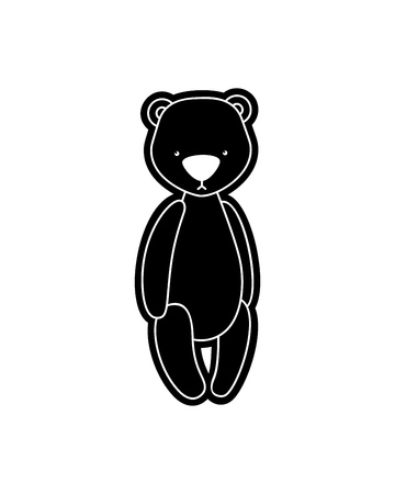 Vector teddy bear icon. Plush toy isolated on whiteのイラスト素材