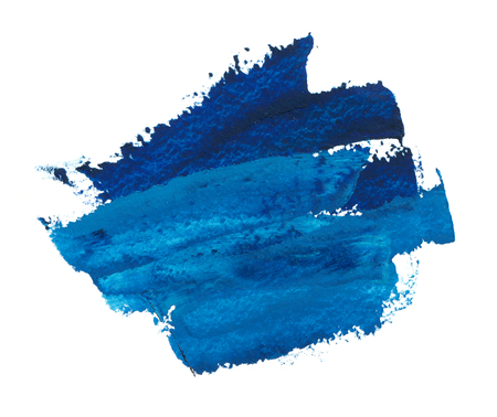 Abstract oil painting background, hand painted abstract dark blue strokes isolated on whiteの写真素材
