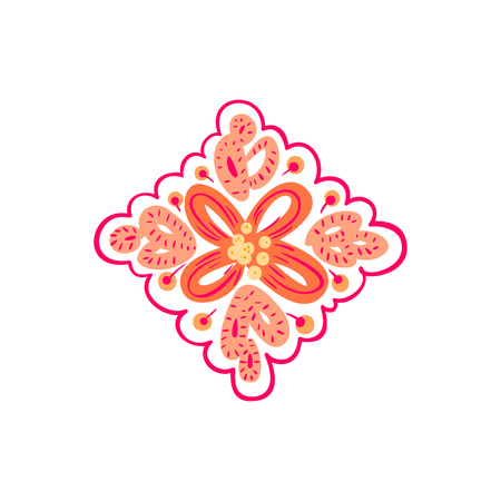 Decorative folk pattern element. Eastern European print.のイラスト素材