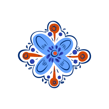 Decorative folk pattern element. Eastern European print.のイラスト素材