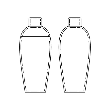 Bottles for liquid cosmetics, vector icons isolated on whiteのイラスト素材