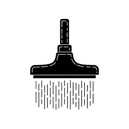 Doodle shower illustration, isolated on black backgroundのイラスト素材
