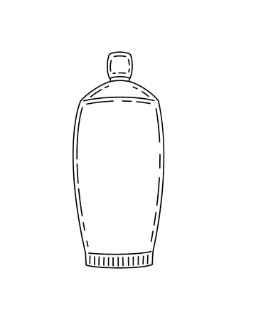 Doodle cosmetic bottle isolated on a white backgroundの写真素材