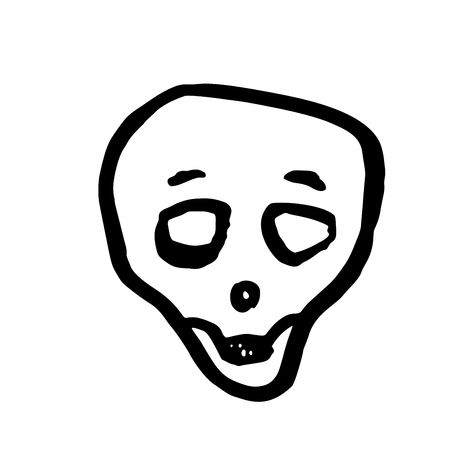 Cartoon skull. Halloween vector illustration isolated on whiteのイラスト素材