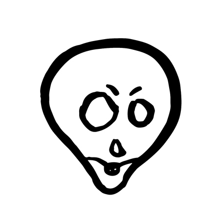 Mad skull. Halloween vector illustration isolated on whiteのイラスト素材