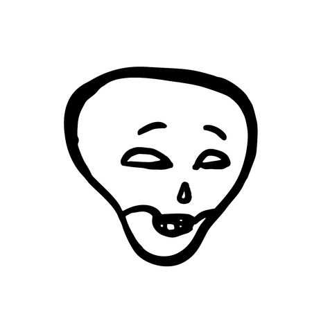 Cunning skull. Halloween vector illustration isolated on whiteのイラスト素材