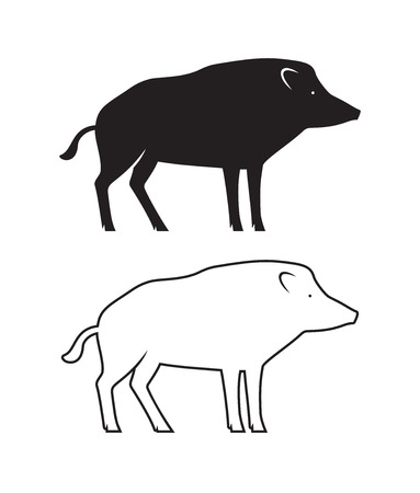 Vector boar illustration isolated on white backgroundのイラスト素材