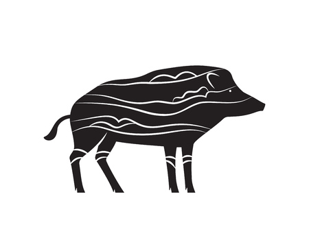 Vector boar illustration isolated on white backgroundのイラスト素材