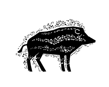 Vector boar illustration isolated on white backgroundのイラスト素材