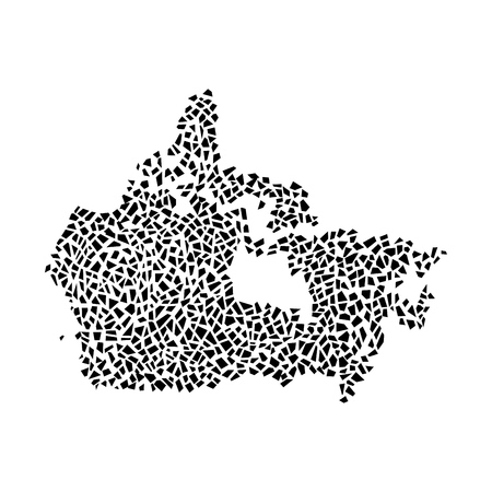 hand drawn Canada map, polygonal pattern isolated on whiteの写真素材