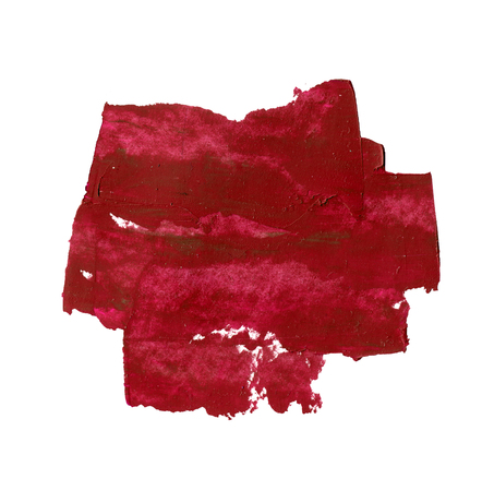 Abstract oil painting background, hand painted dark red strokes isolated on whiteの写真素材