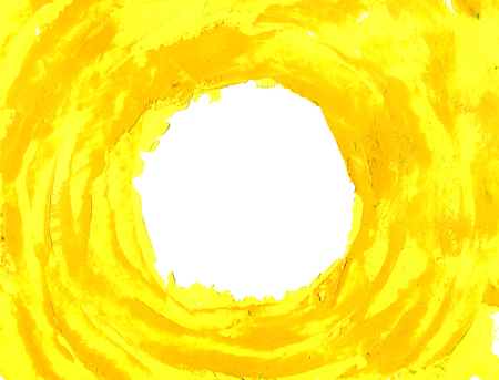 Oil painting background, hand painted orange and yellow frame isolated on white backgroundの写真素材