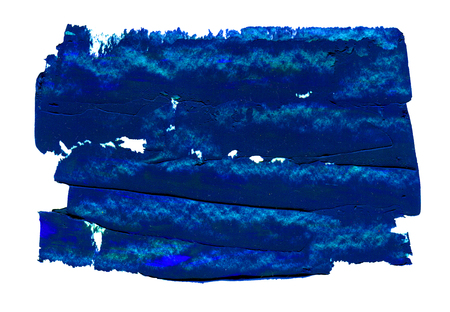 Abstract oil painting background, hand painted abstract dark blue strokes isolated on whiteの写真素材