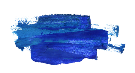 Abstract oil painting background, hand painted abstract dark blue strokes isolated on whiteの写真素材