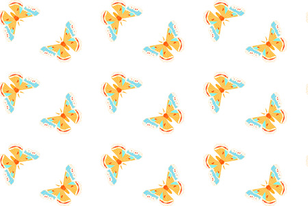 Hyalophora cecropia, cecropia moth stylized vector seamless patternのイラスト素材