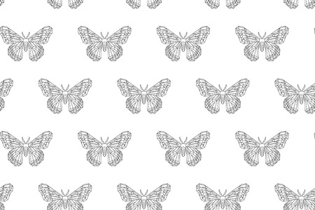 Hyalophora cecropia, cecropia moth stylized vector seamless patternのイラスト素材