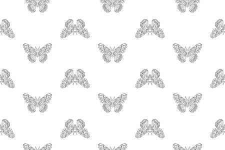 Hyalophora cecropia, cecropia moth stylized vector seamless patternのイラスト素材