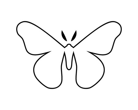 Hyalophora cecropia, cecropia moth stylized vector icon on whiteのイラスト素材