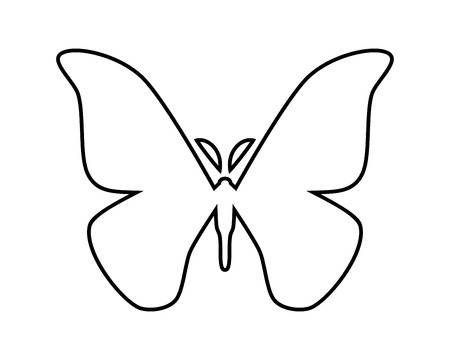 Japanese silk moth stylized vector icon isolated on white backgroundのイラスト素材