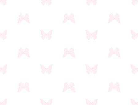 Stylized Japanese silk moth vector seamless pattern. Pink and white.のイラスト素材