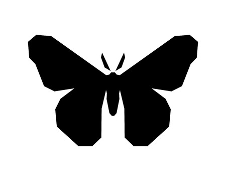 Hyalophora cecropia, cecropia moth stylized vector icon on whiteのイラスト素材