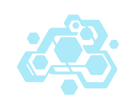 Colorful vector geometrical figures isolated on white. Background of hexagons.のイラスト素材