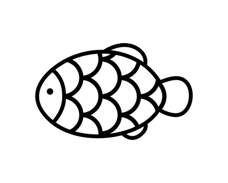 Japanease fish shape cake icon isolated on whiteのイラスト素材