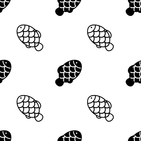 Fish with scale seamless pattern on white backgroundのイラスト素材