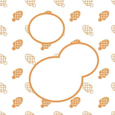 Japanese fish shape pie with space for text, vector on white backgroundのイラスト素材