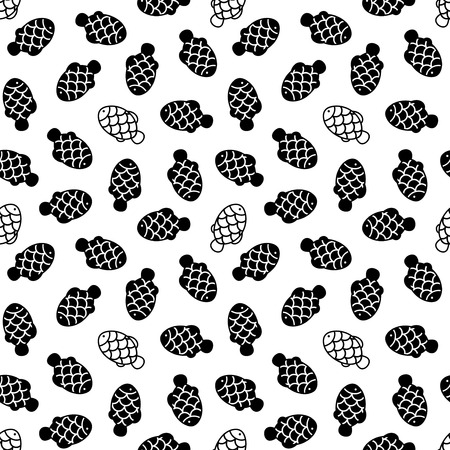 Fish with scale seamless pattern on white backgroundのイラスト素材